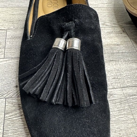 Franco Sarto Hadden Black Suede Leather Tassel Loafers Women's 9 - Picture 4 of 7